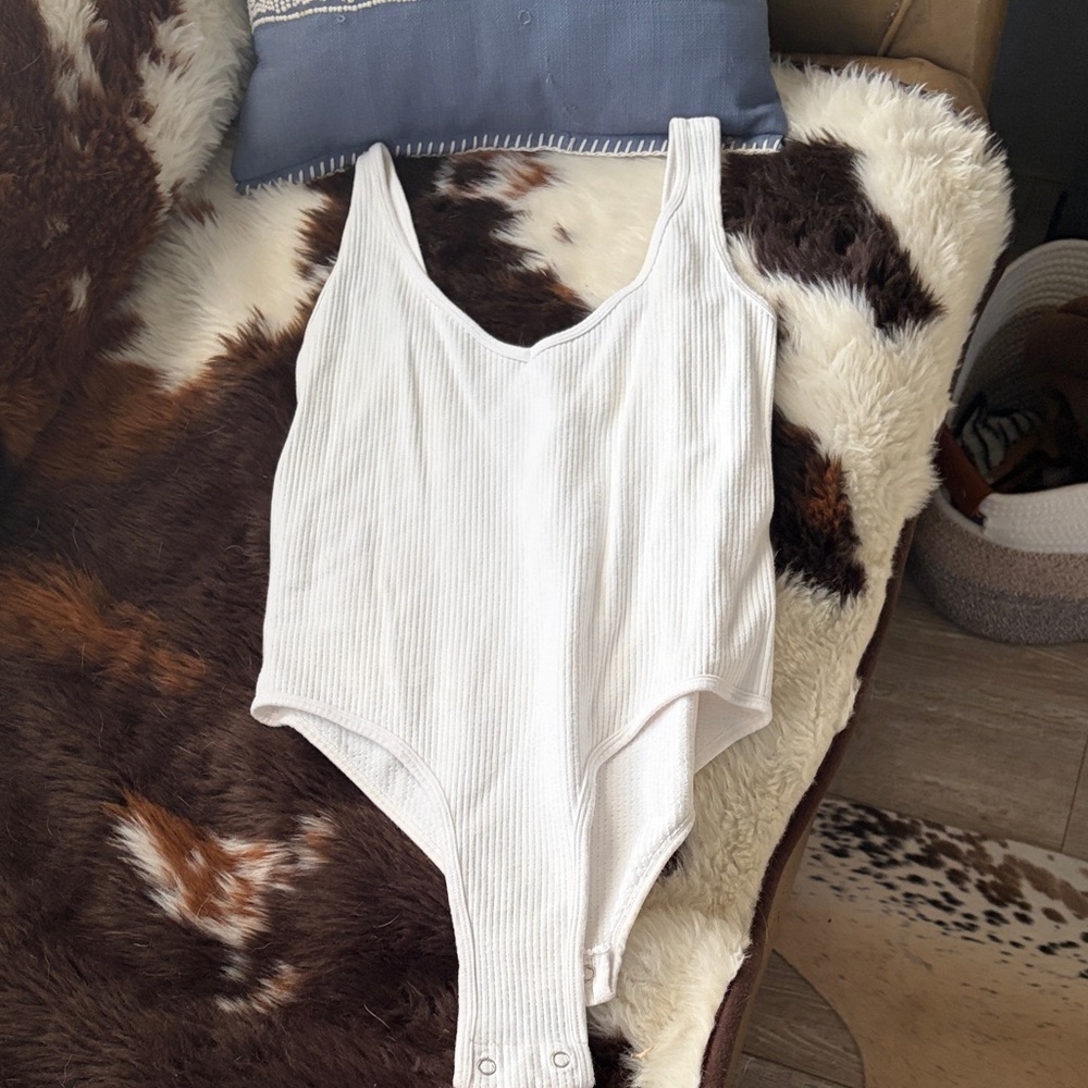White Ribbed bodysuit